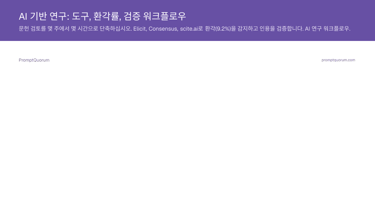 AI 기반 연구: 도구, 환각률, 검증 워크플로우