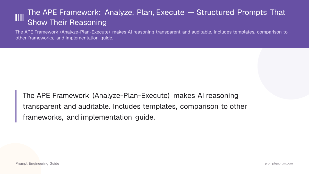 The APE Framework: Analyze, Plan, Execute — Structured Prompts That Show Their Reasoning