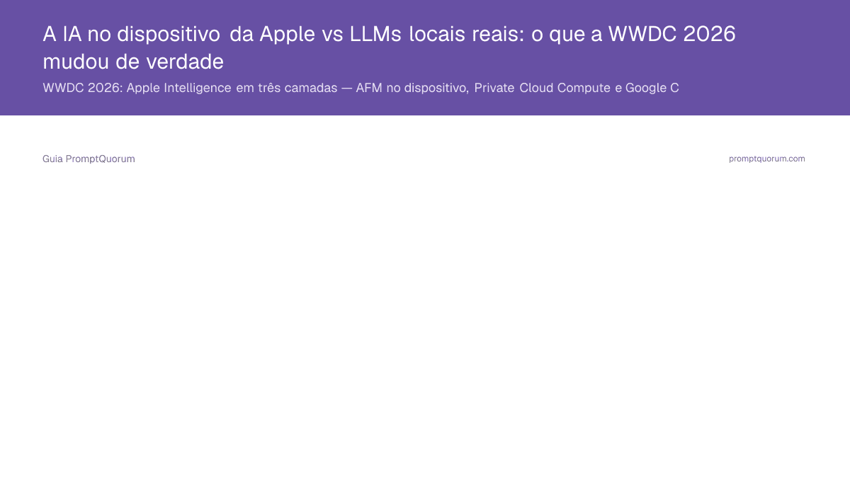 A IA no dispositivo da Apple vs LLMs locais reais: o que a WWDC 2026 mudou de verdade