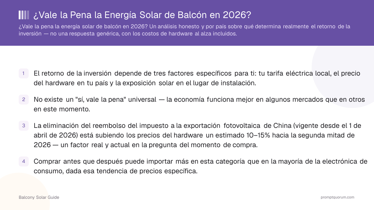 ¿Vale la Pena la Energía Solar de Balcón en 2026?