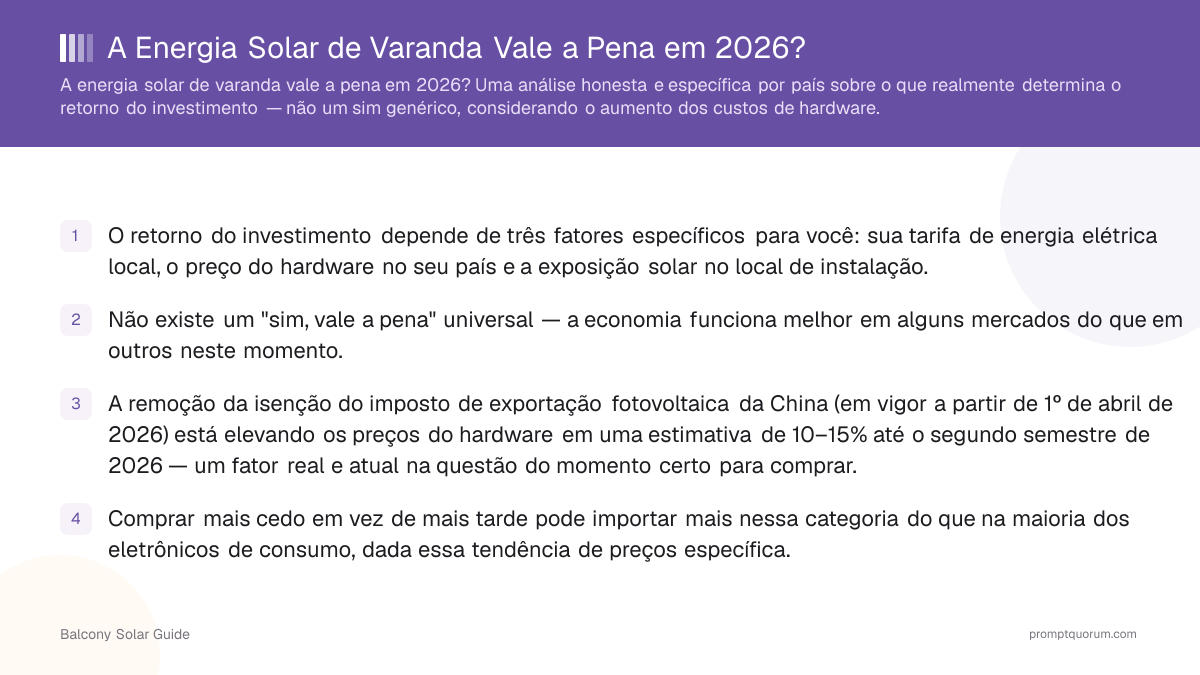 A Energia Solar de Varanda Vale a Pena em 2026?