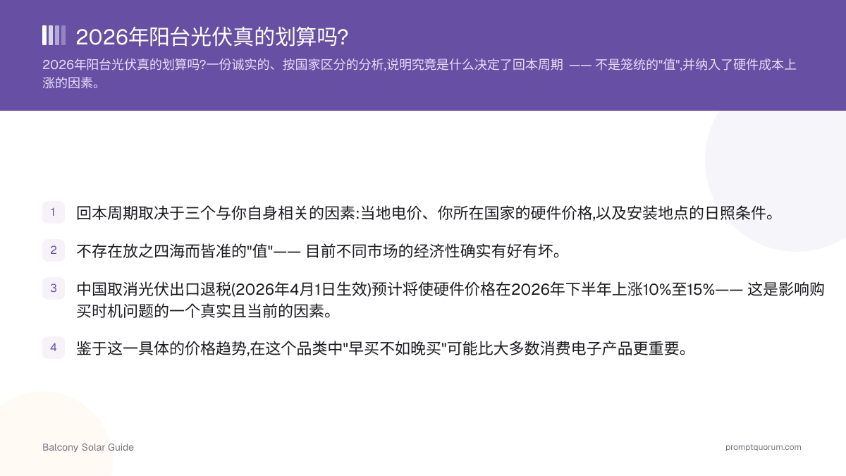2026年阳台光伏真的划算吗?