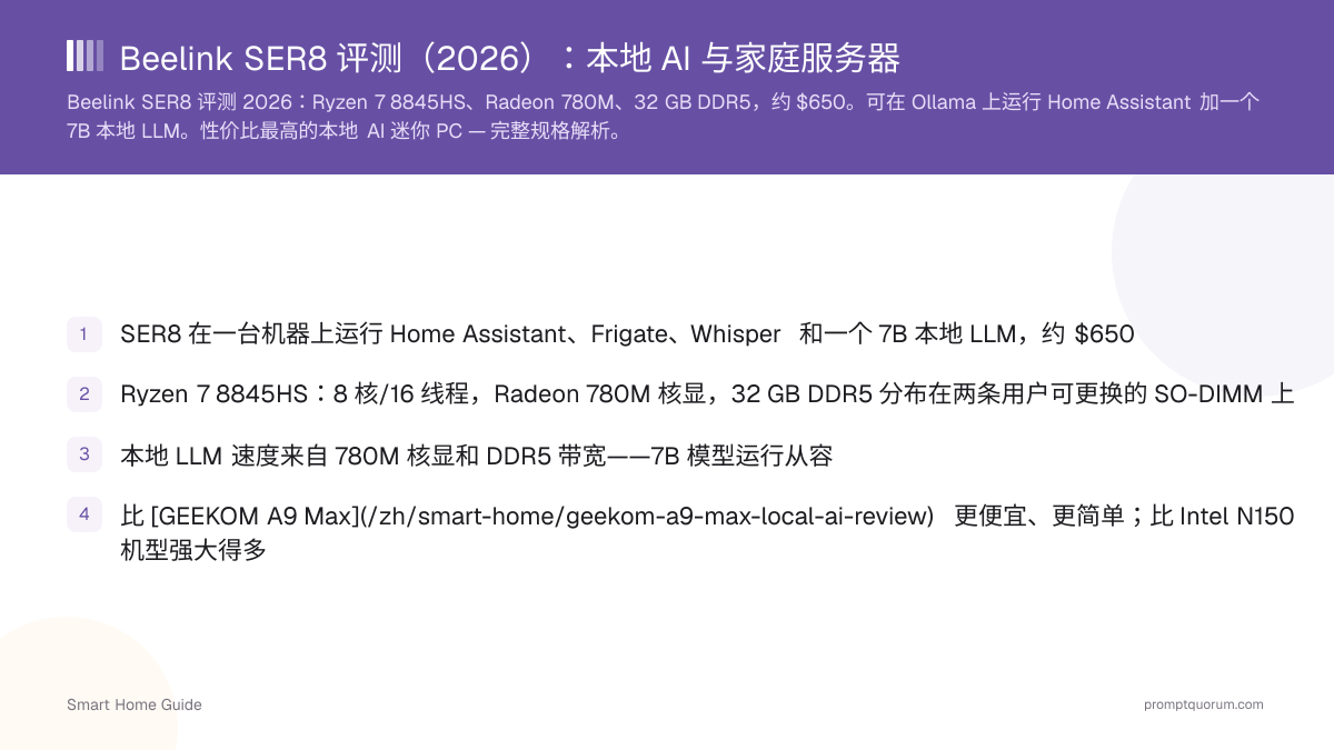 Beelink SER8 评测(2026):本地 AI 与家庭服务器