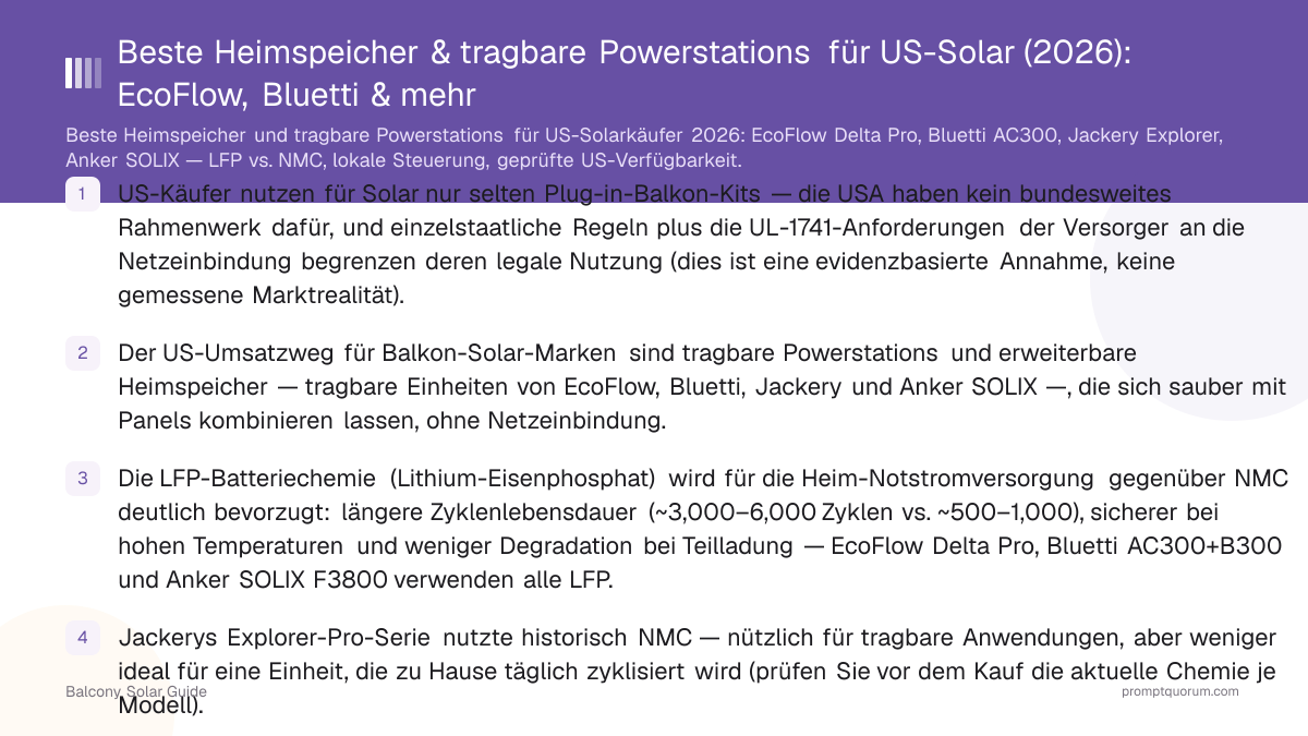 Beste Heimspeicher & tragbare Powerstations für US-Solar (2026): EcoFlow, Bluetti & mehr
