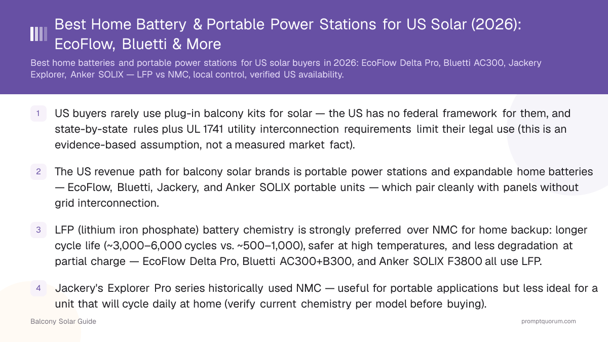 Best Home Battery & Portable Power Stations for US Solar (2026): EcoFlow, Bluetti & More