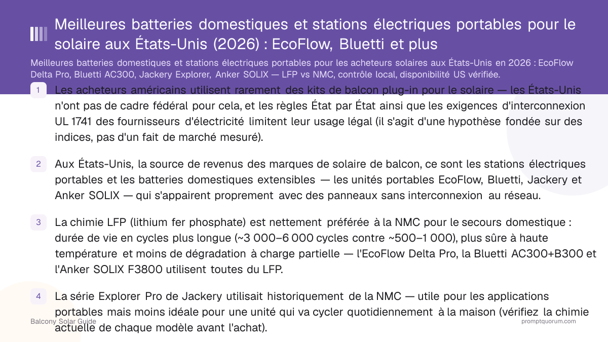 Meilleures batteries domestiques et stations électriques portables pour le solaire aux États-Unis (2026) : EcoFlow, Bluetti et plus
