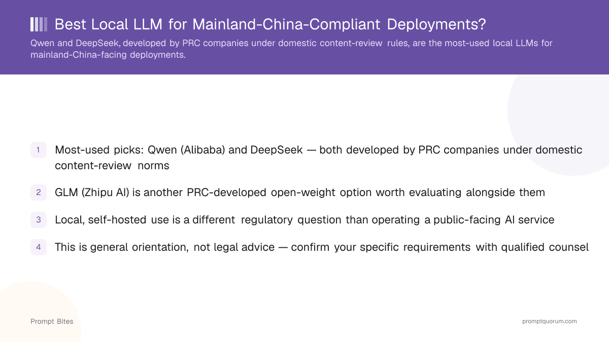 Best Local LLM for Mainland-China-Compliant Deployments?