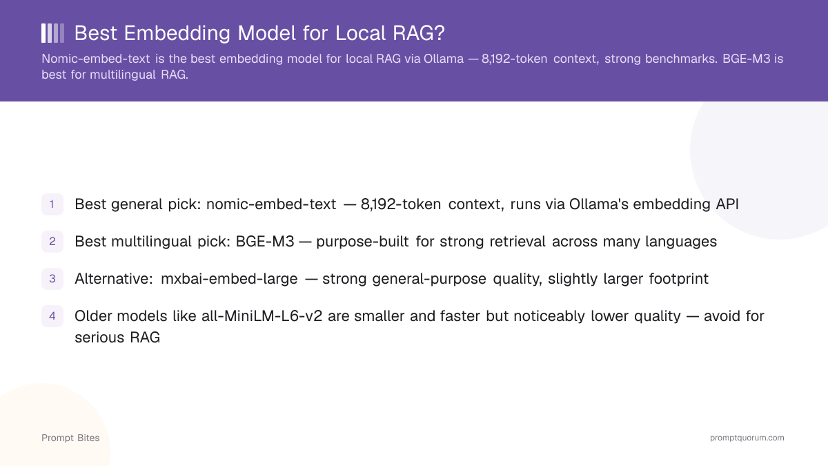 Best Embedding Model for Local RAG?