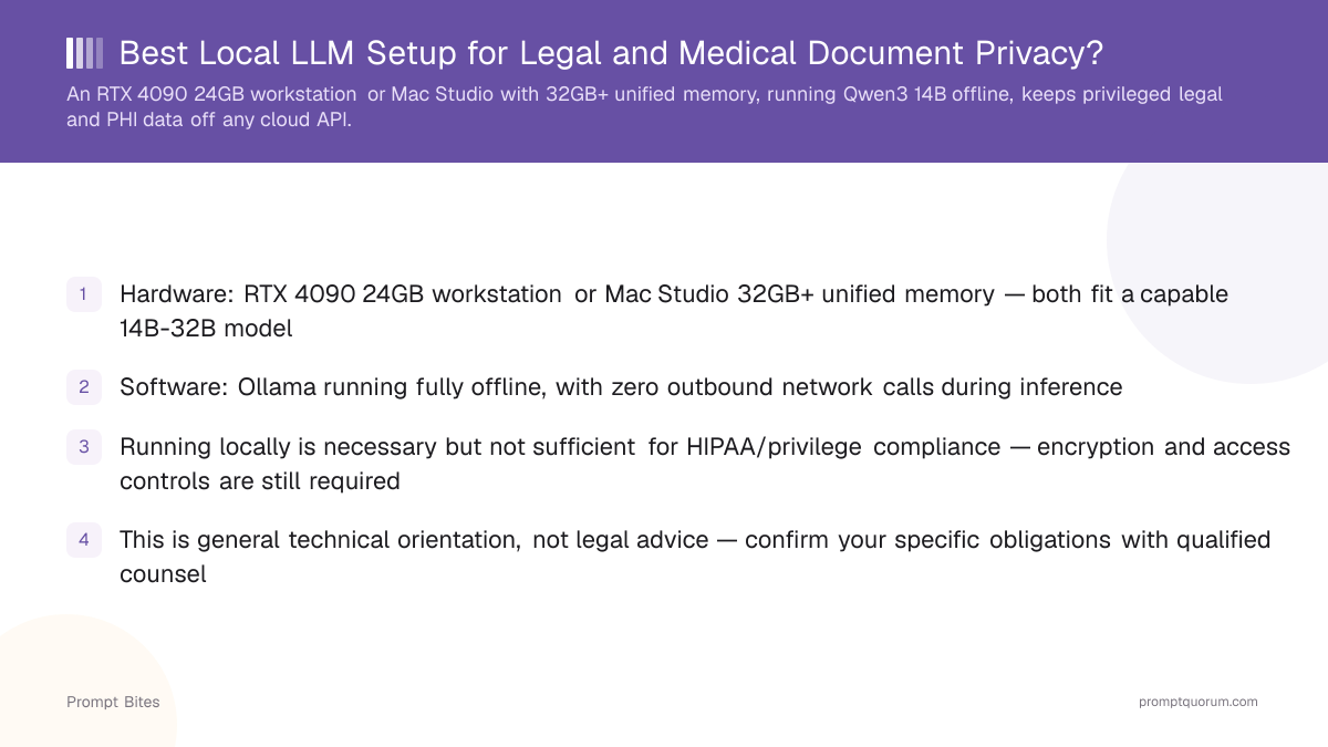 Best Local LLM Setup for Legal and Medical Document Privacy?