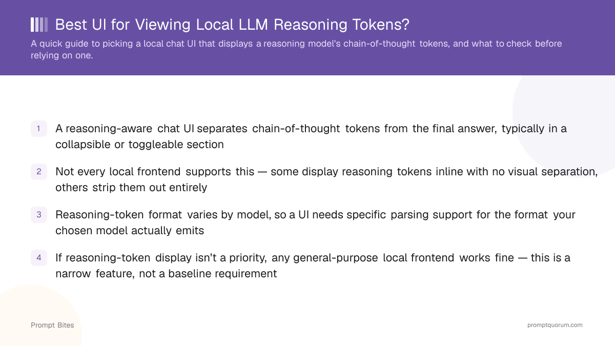 Best UI for Viewing Local LLM Reasoning Tokens?
