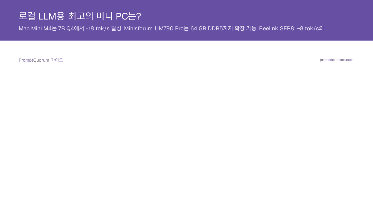 로컬 LLM용 최고의 미니 PC는?