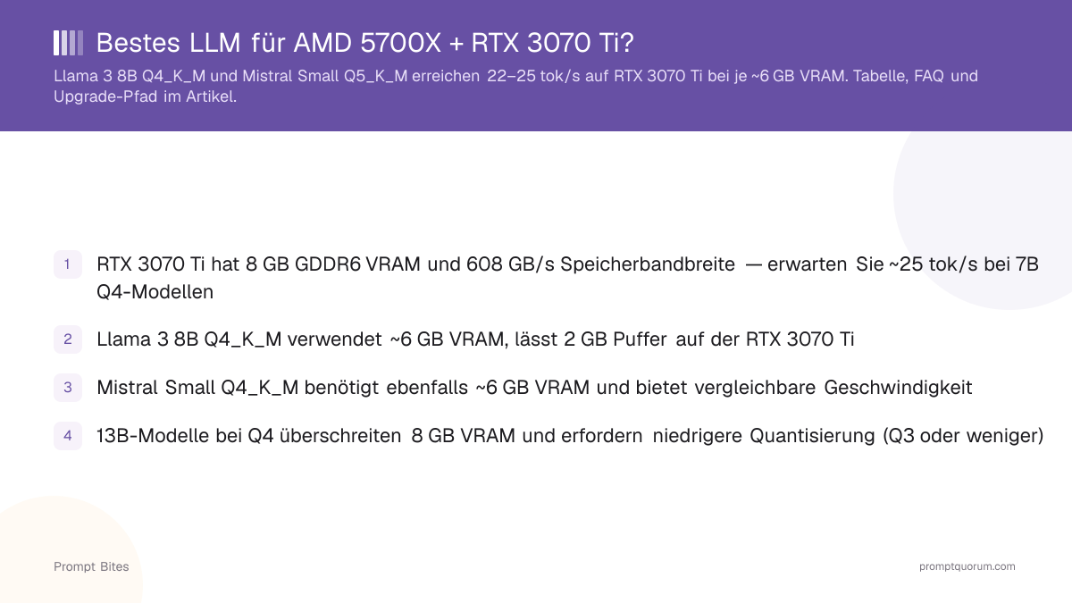 Bestes LLM für AMD 5700X + RTX 3070 Ti?
