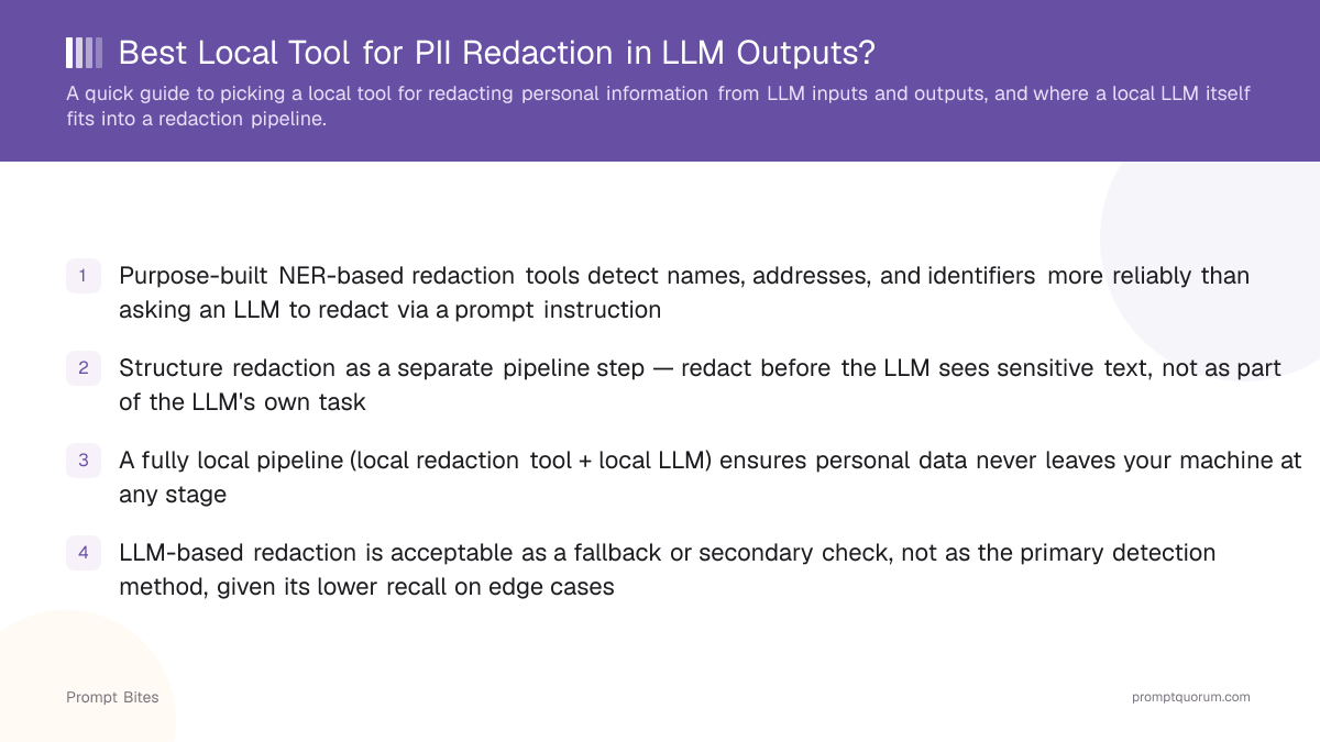 Best Local Tool for PII Redaction in LLM Outputs?