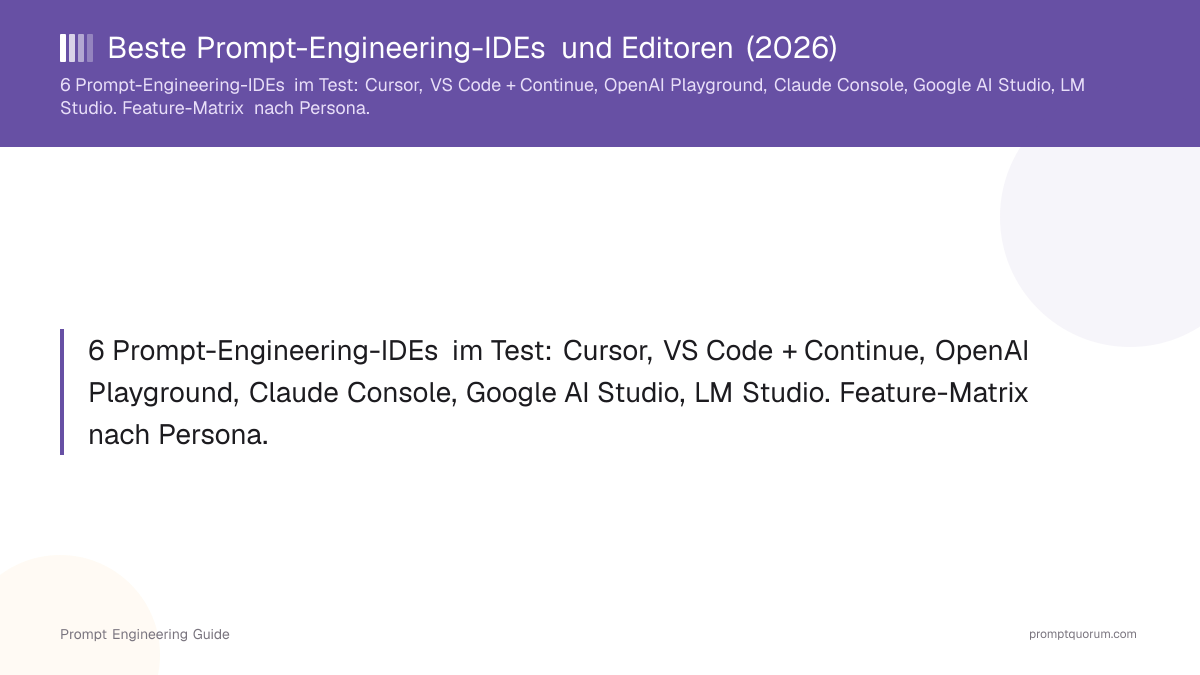Beste Prompt-Engineering-IDEs und Editoren (2026)