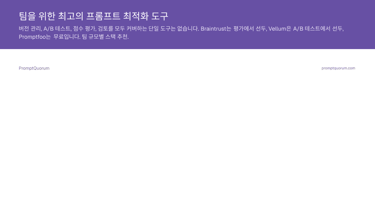 팀을 위한 최고의 프롬프트 최적화 도구