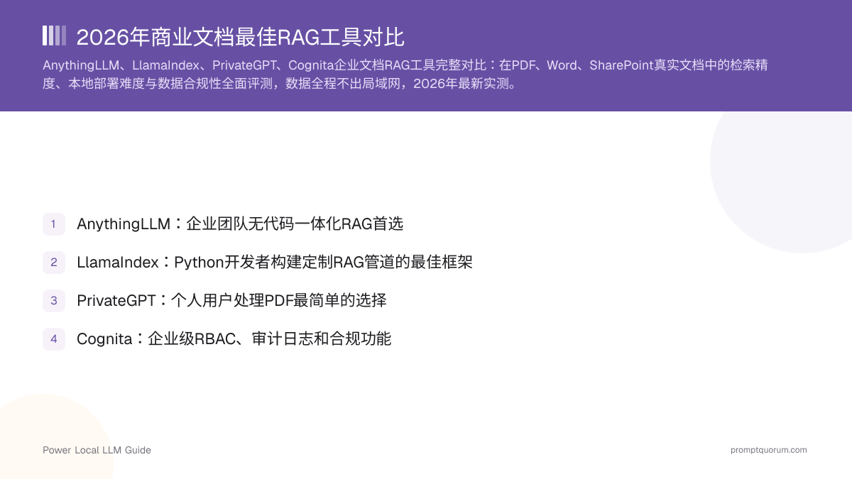 2026年商业文档最佳RAG工具对比