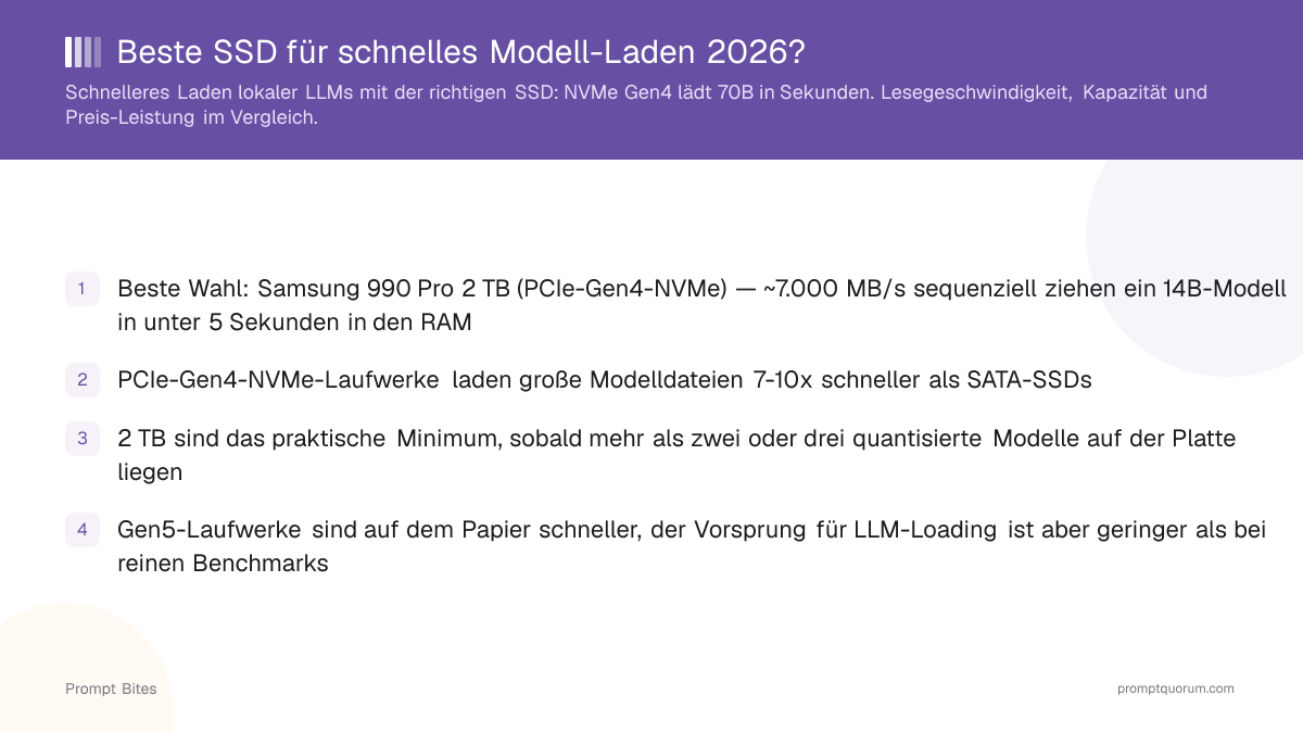 Beste SSD für schnelles Modell-Laden 2026?