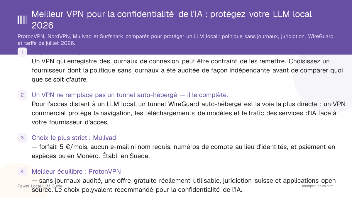 Meilleur VPN pour la confidentialité de l'IA : protégez votre LLM local 2026