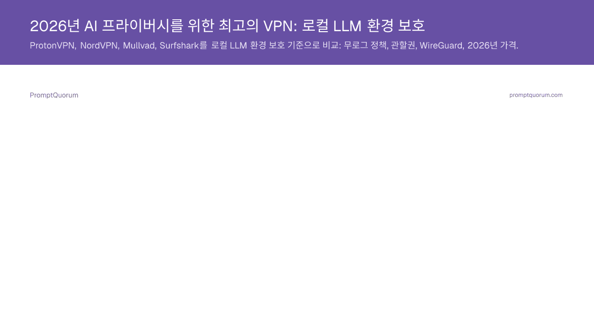 2026년 AI 프라이버시를 위한 최고의 VPN: 로컬 LLM 환경 보호