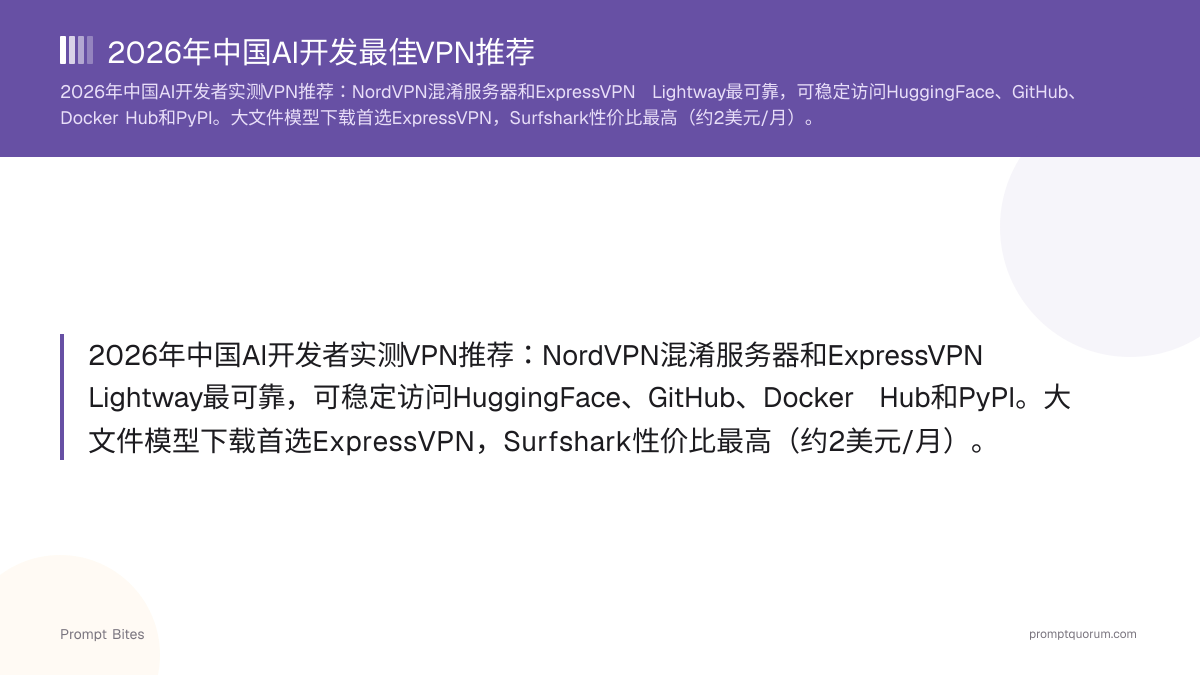 2026年中国AI开发最佳VPN推荐