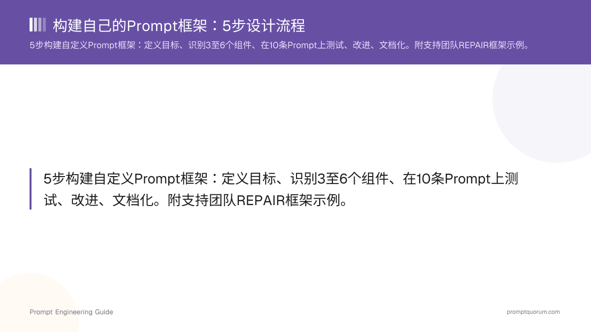 构建自己的Prompt框架:5步设计流程