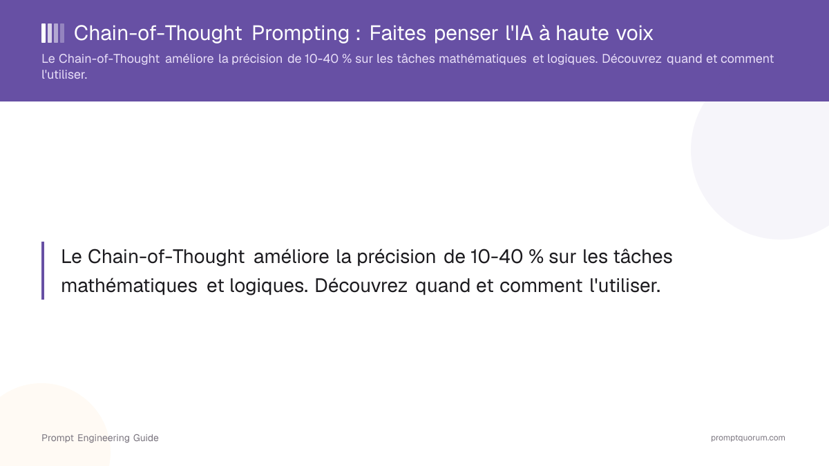 Chain-of-Thought Prompting : Faites penser l'IA à haute voix