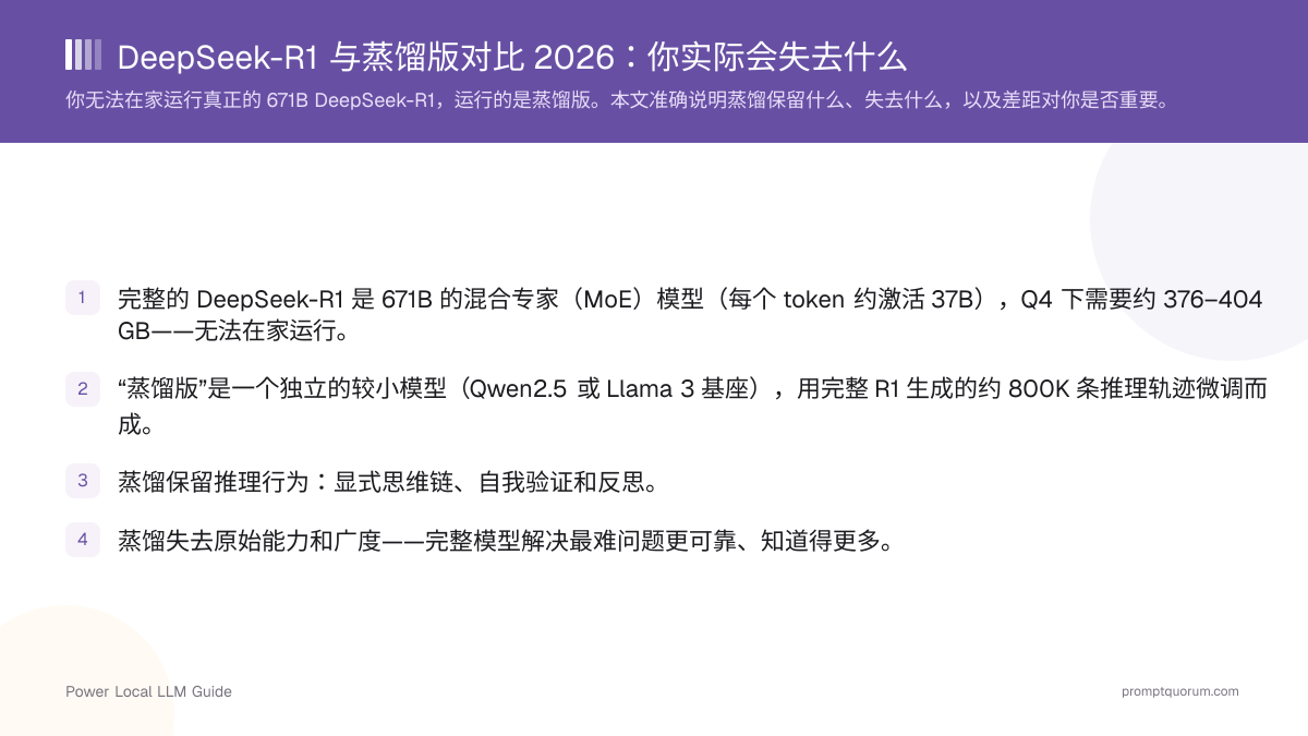 DeepSeek-R1 与蒸馏版对比 2026:你实际会失去什么