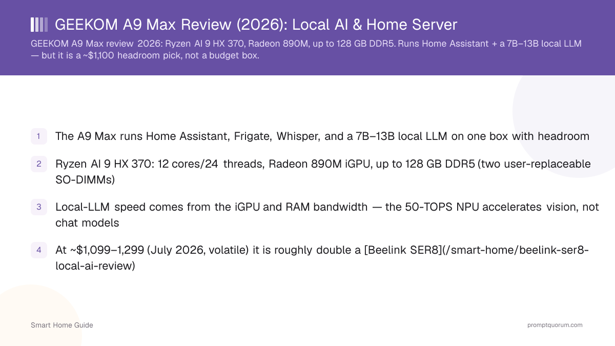 GEEKOM A9 Max Review (2026): Local AI & Home Server