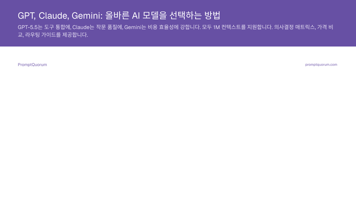 GPT, Claude, Gemini: 올바른 AI 모델을 선택하는 방법