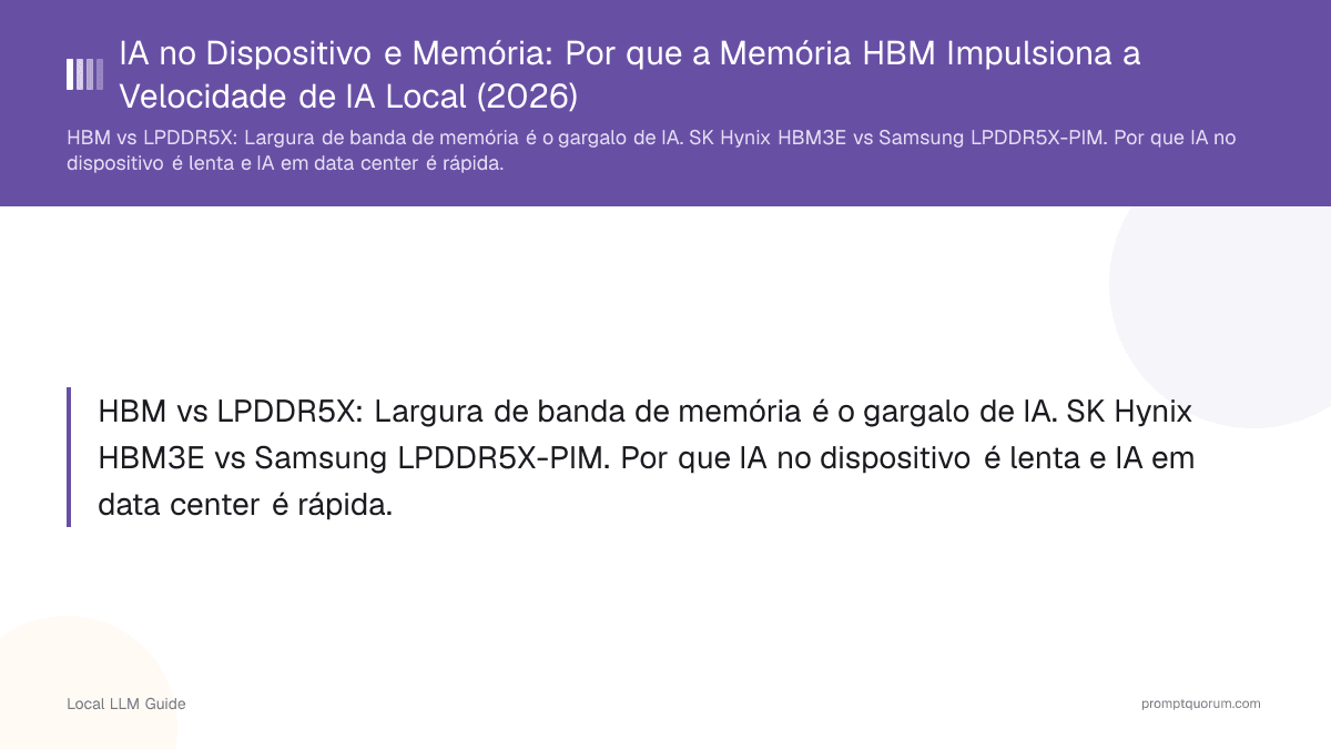IA no Dispositivo e Memória: Por que a Memória HBM Impulsiona a Velocidade de IA Local (2026)