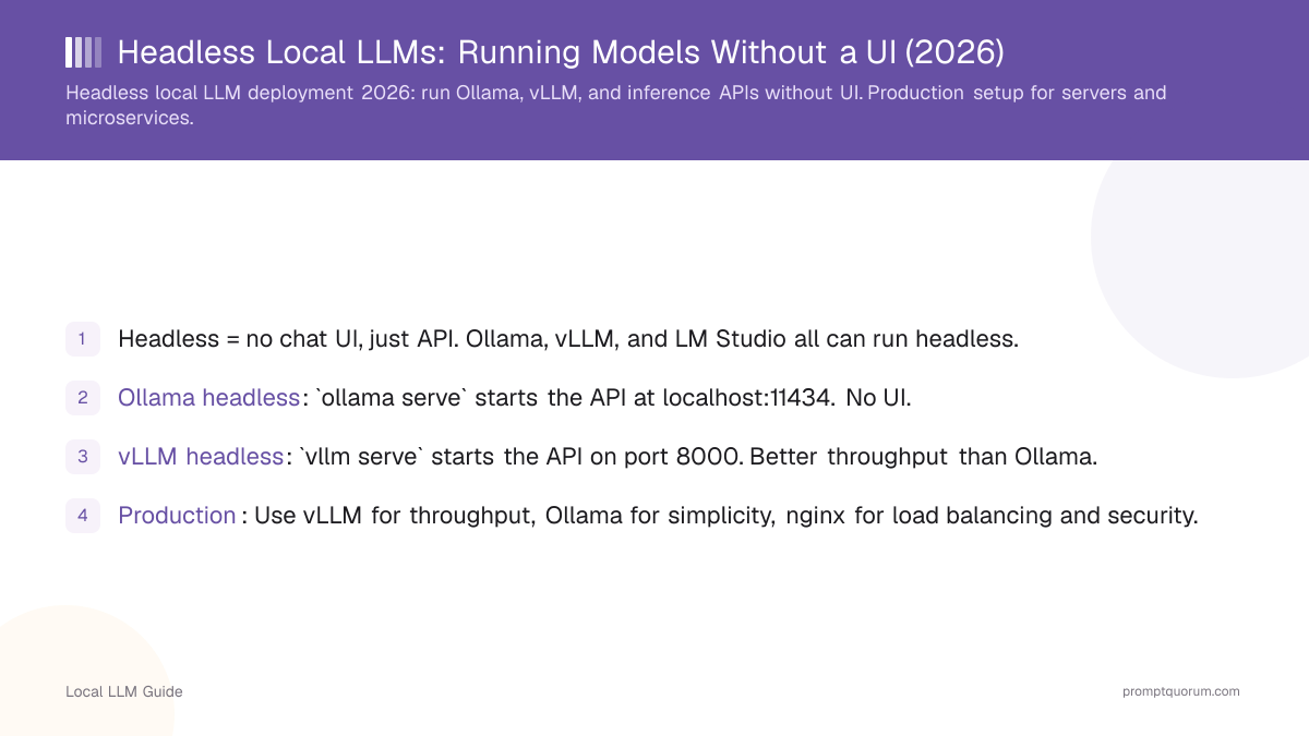 Headless Local LLMs: Running Models Without a UI (2026)