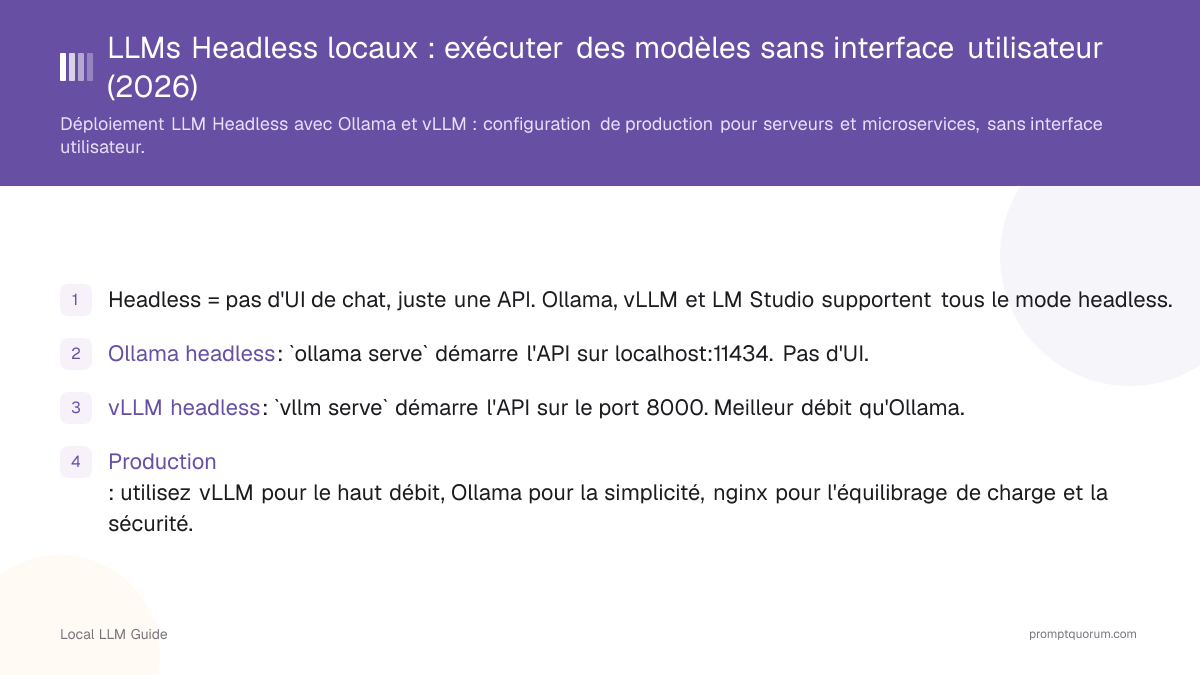 LLMs Headless locaux : exécuter des modèles sans interface utilisateur (2026)
