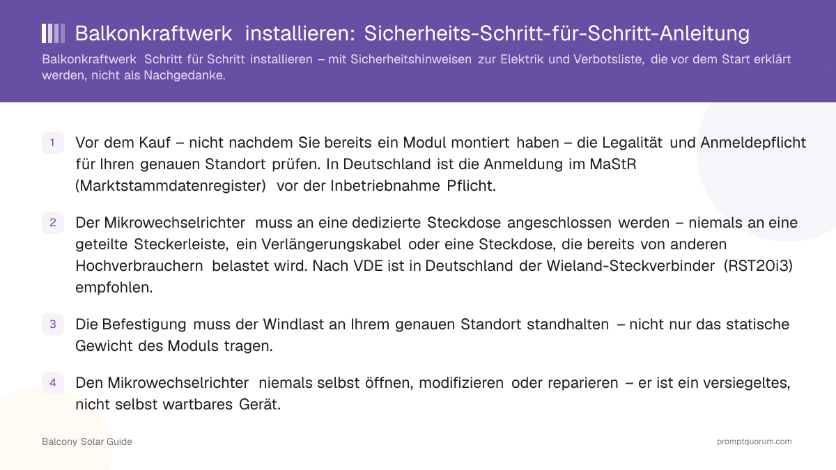 Balkonkraftwerk installieren: Sicherheits-Schritt-für-Schritt-Anleitung