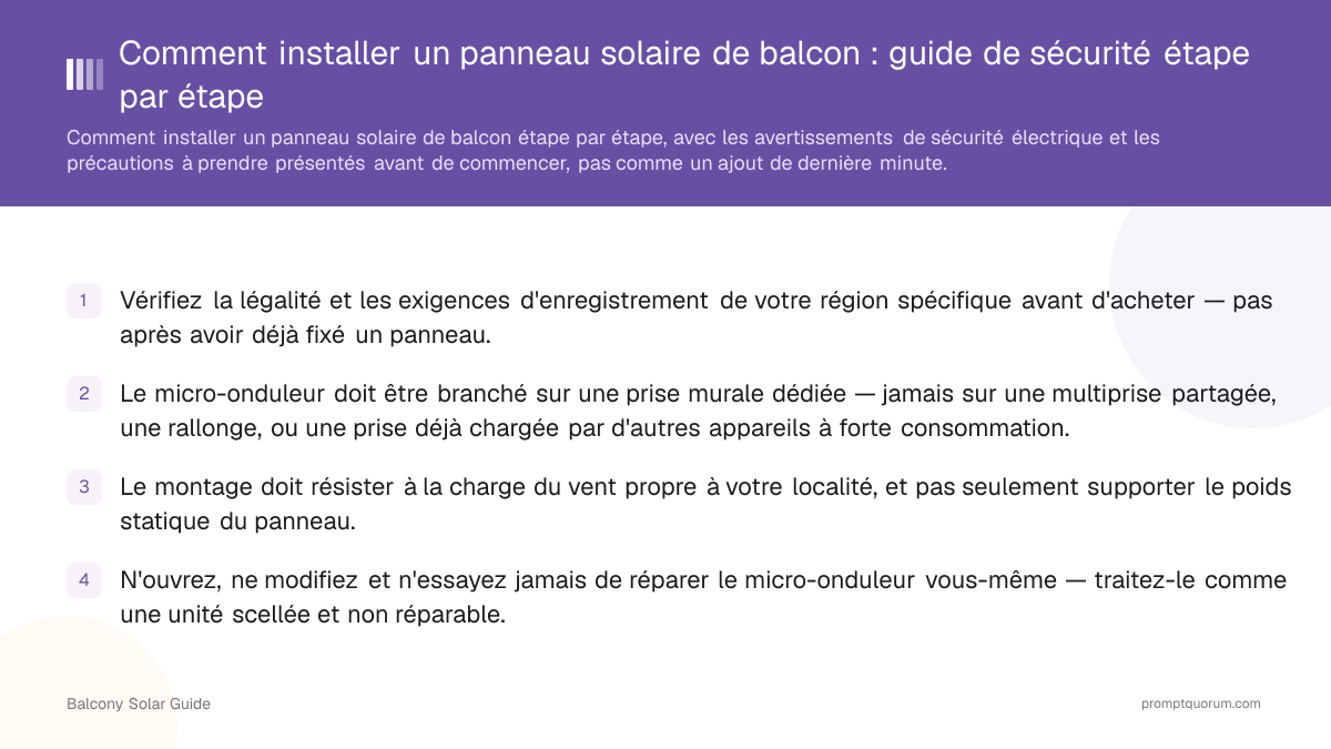 Comment installer un panneau solaire de balcon : guide de sécurité étape par étape