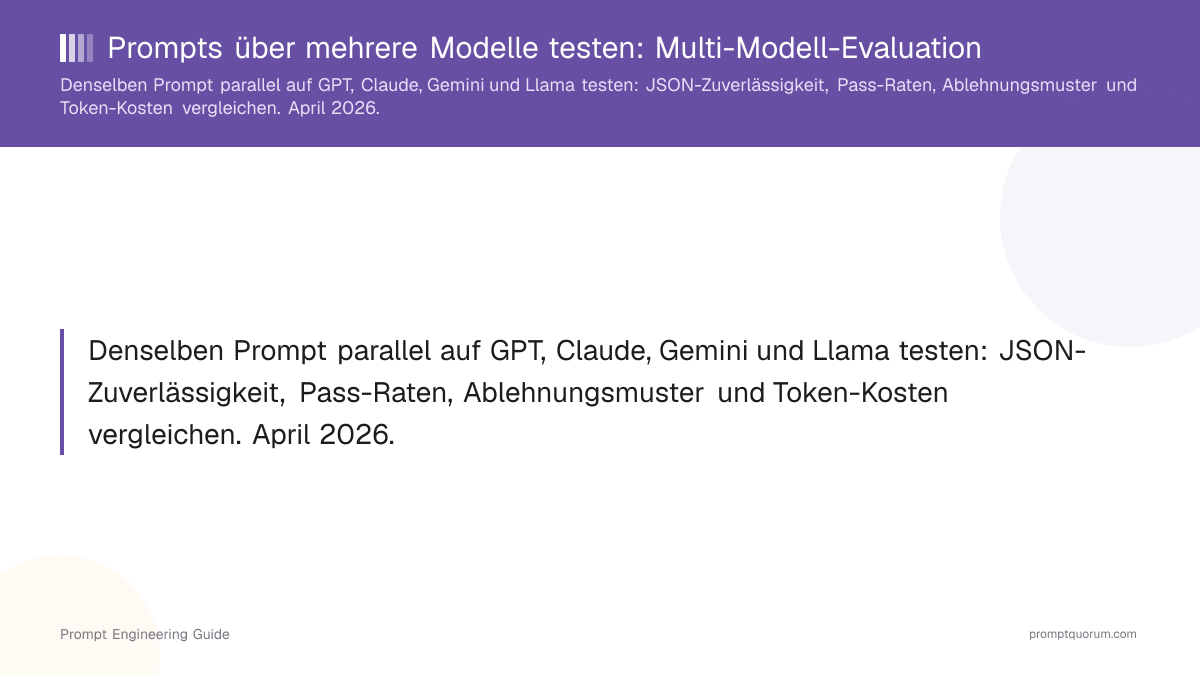 Prompts über mehrere Modelle testen: Multi-Modell-Evaluation