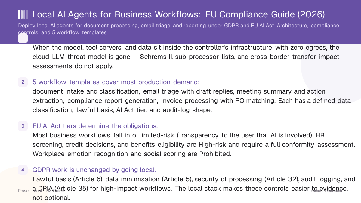 Local AI Agents for Business Workflows: EU Compliance Guide (2026)