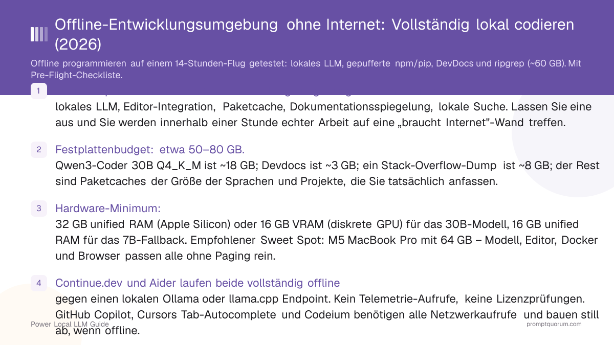 Offline-Entwicklungsumgebung ohne Internet: Vollständig lokal codieren (2026)