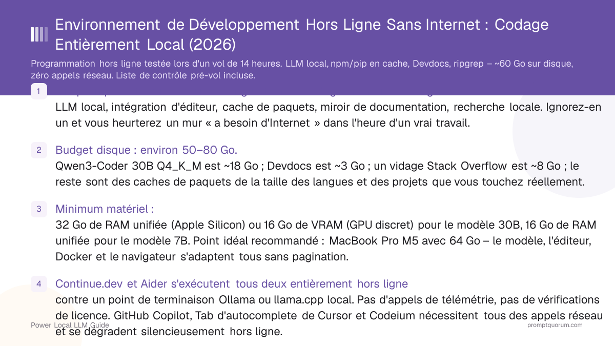 Environnement de Développement Hors Ligne Sans Internet : Codage Entièrement Local (2026)