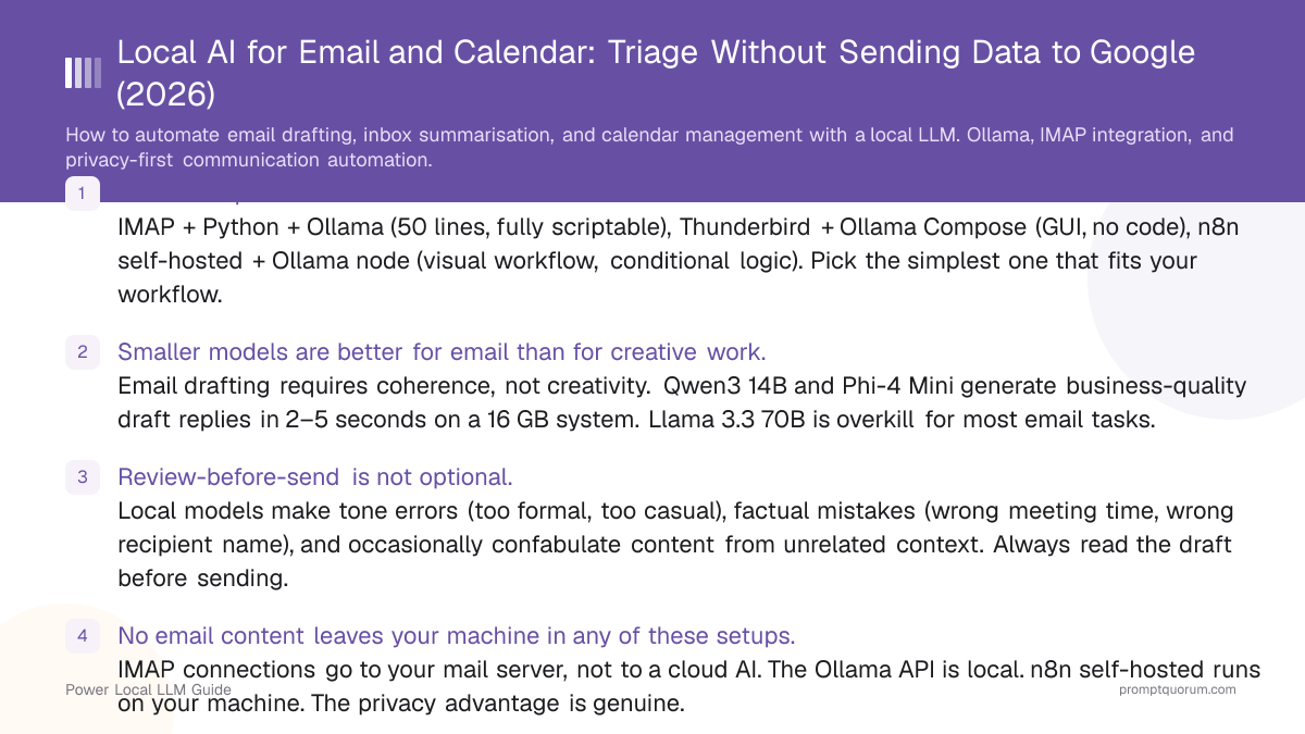 Local AI for Email and Calendar: Triage Without Sending Data to Google (2026)