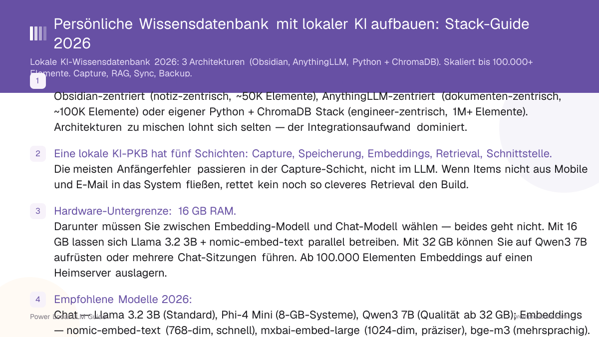 Persönliche Wissensdatenbank mit lokaler KI aufbauen: Stack-Guide 2026