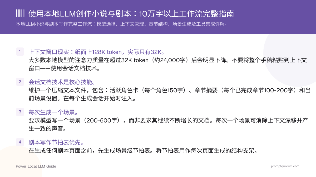 使用本地LLM创作小说与剧本:10万字以上工作流完整指南