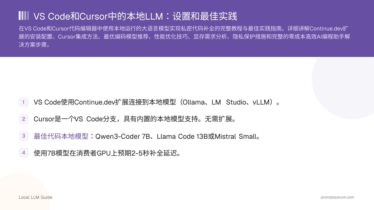 VS Code和Cursor中的本地LLM:设置和最佳实践