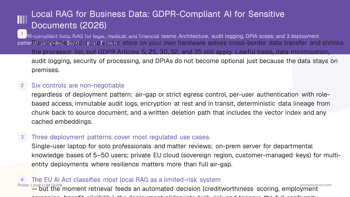 Local RAG for Business Data: GDPR-Compliant AI for Sensitive Documents (2026)
