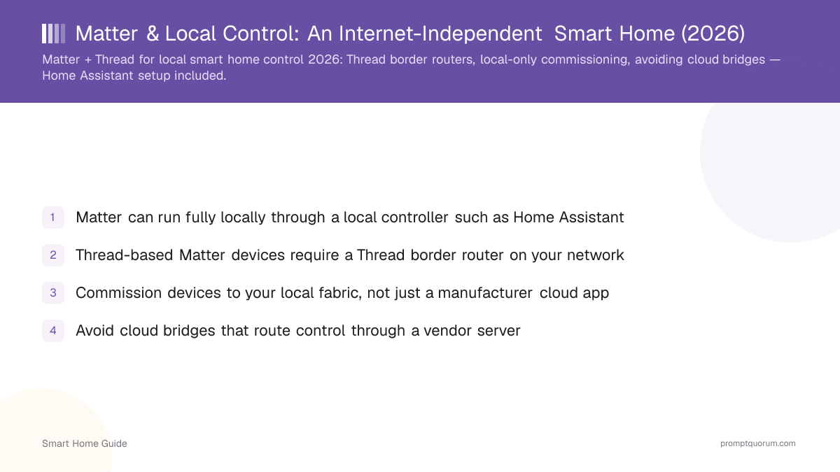 Matter & Local Control: An Internet-Independent Smart Home (2026)