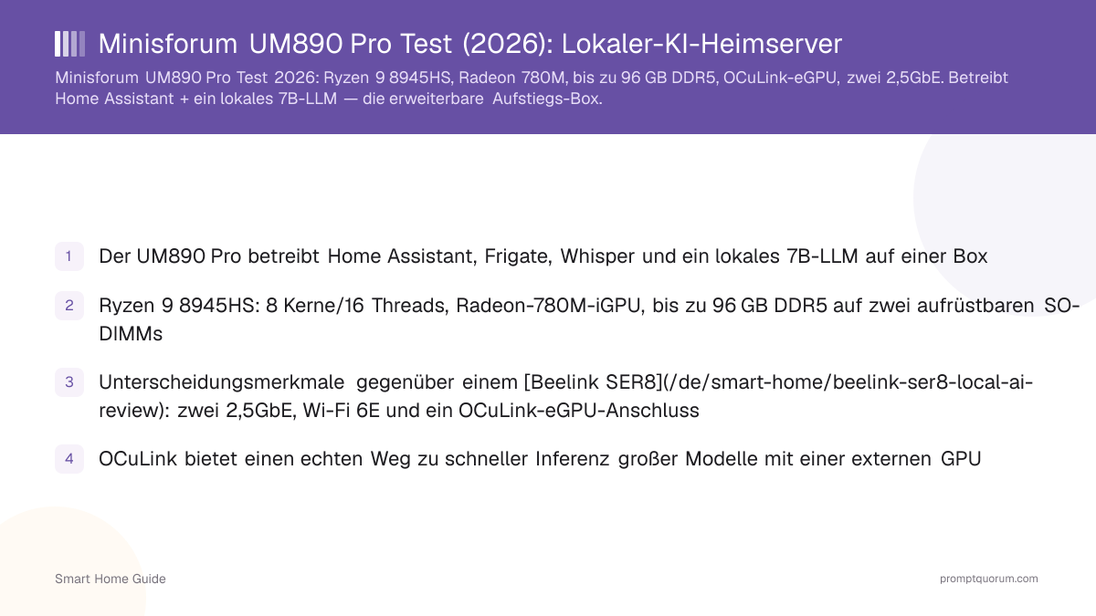 Minisforum UM890 Pro Test (2026): Lokaler-KI-Heimserver
