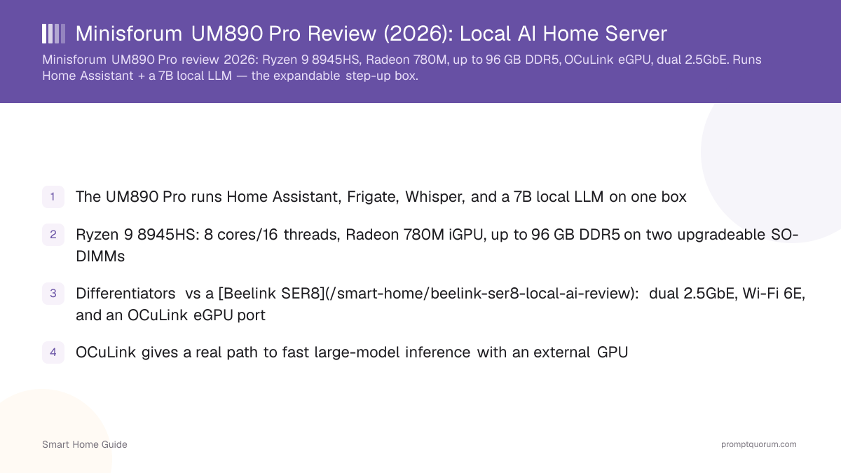 Minisforum UM890 Pro Review (2026): Local AI Home Server