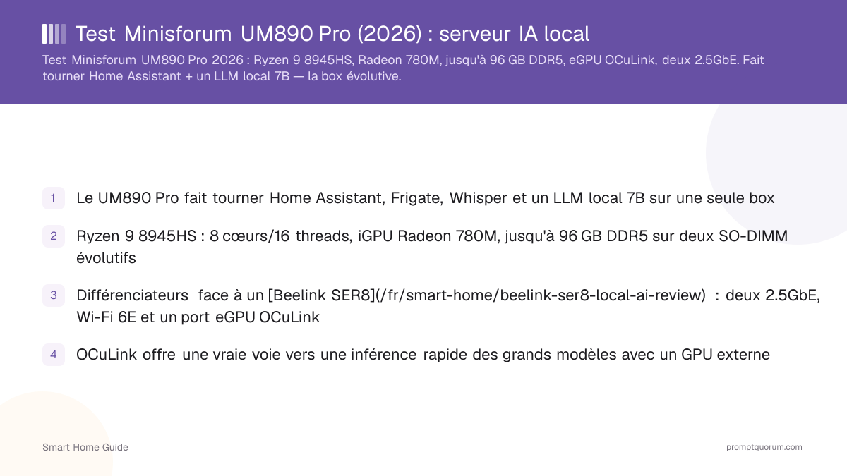 Test Minisforum UM890 Pro (2026) : serveur IA local