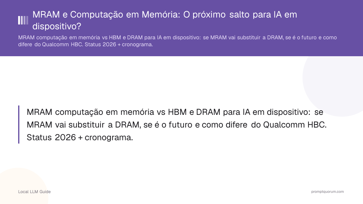 MRAM e Computação em Memória: O próximo salto para IA em dispositivo?