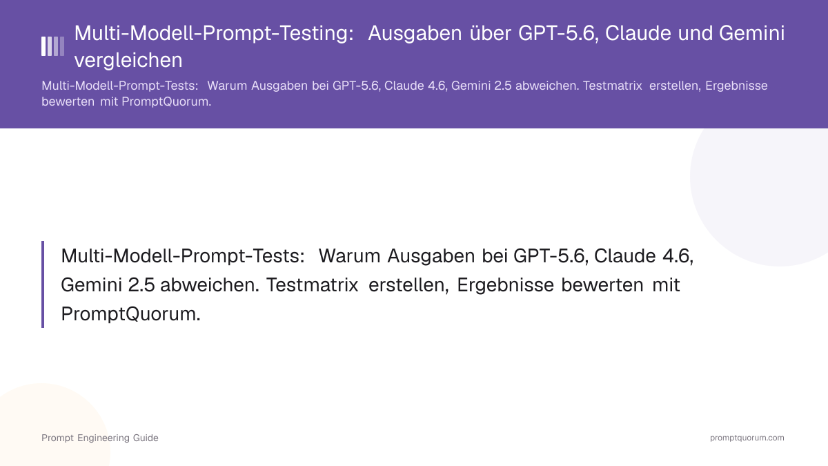 Multi-Modell-Prompt-Testing: Ausgaben über GPT-5.6, Claude und Gemini vergleichen