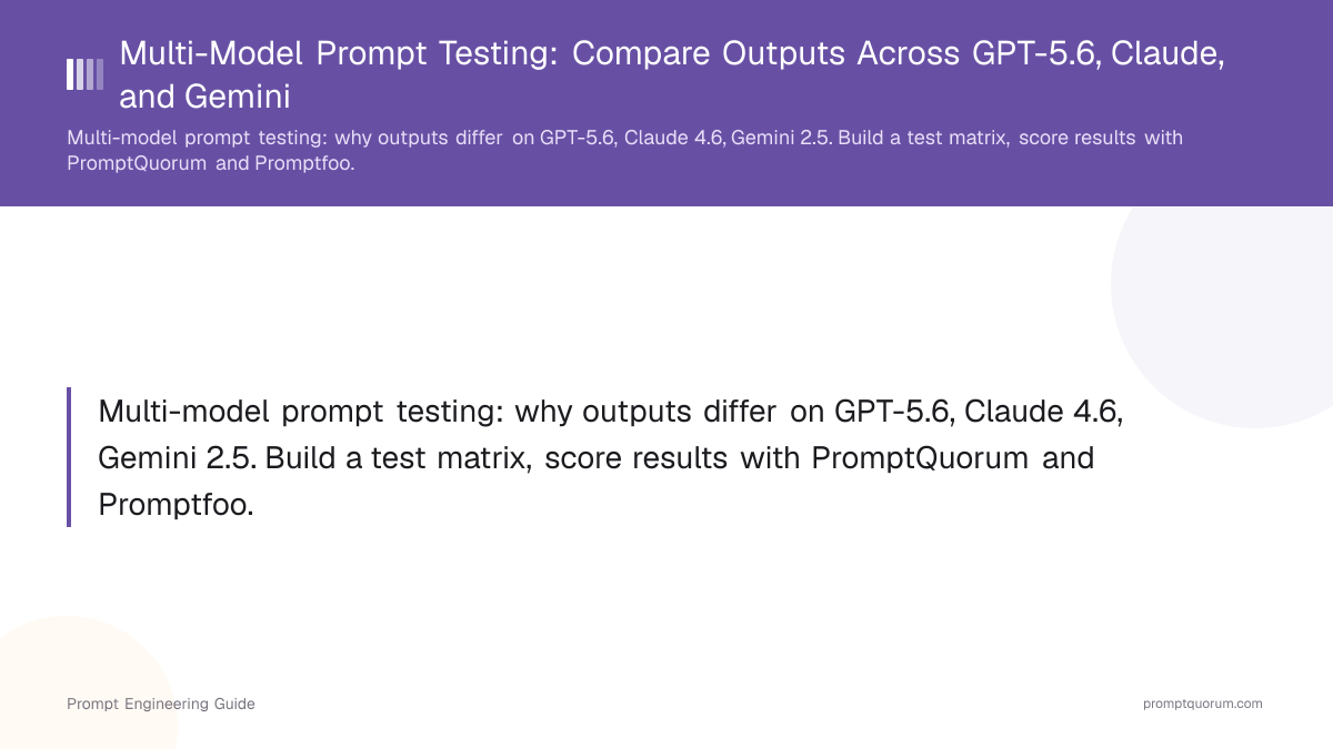 Multi-Model Prompt Testing: Compare Outputs Across GPT-5.6, Claude, and Gemini